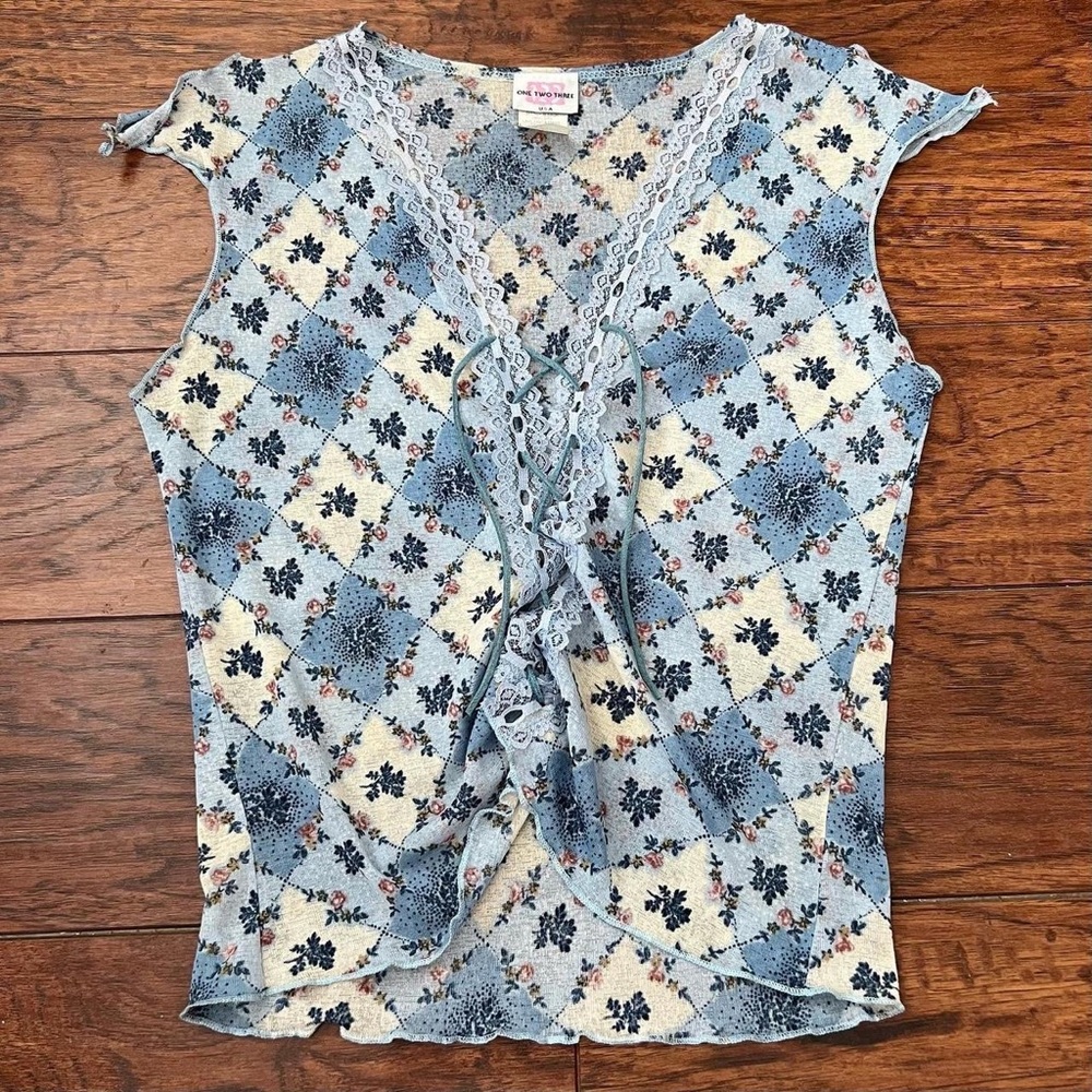 90s Floral Fall Blouse